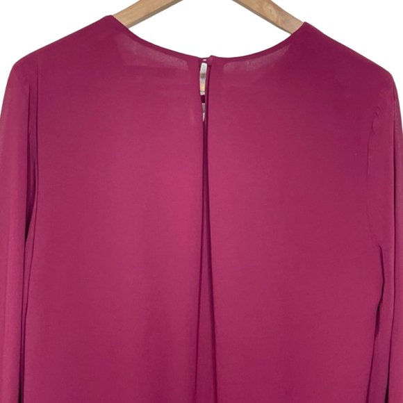 NAKED ZEBRA | Long Sleeve Lightweight Raspberry Red Blouse | Size L - Picture 5 of 10